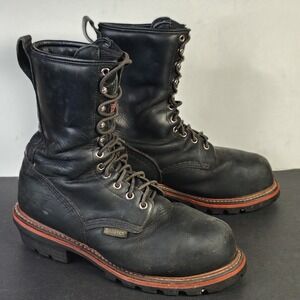 Red Wing Mens Logger Boots 9.5 EE Black Leather Gore-Tex Steel Toe Work 4420